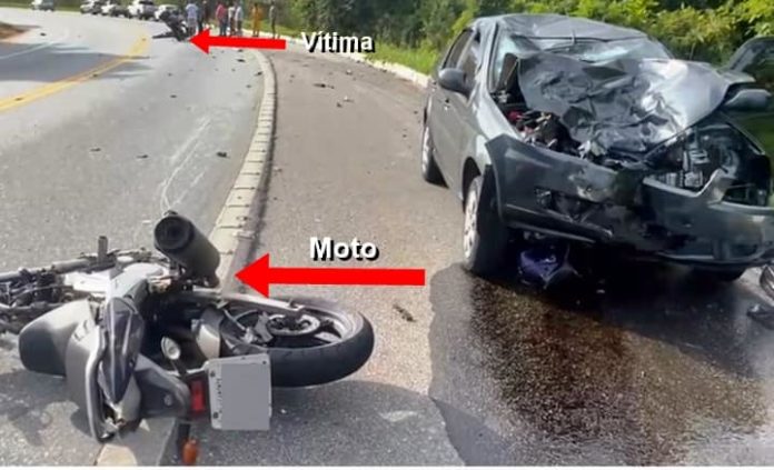 Motociclista morre em acidente com carro na Rio/Santos