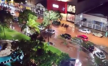 Chuva forte provoca alagamentos em Três Rios, no Sul do estado